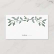 Elégant Eucalyptus Mariage Siège Cartes de Place