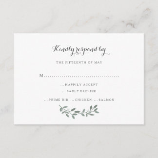 Élégant Eucalyptus Mariage Suite réponse RSVP