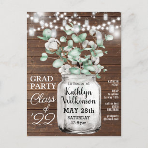 Elégant Eucalyptus Verdure Invitation Graduation