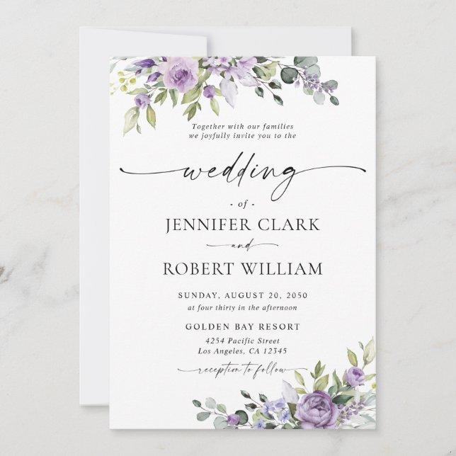 Elegant Eucalyptus Wedding Invitation (Devant)