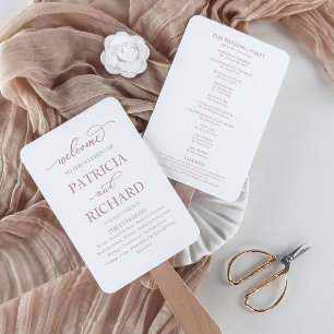 Élégant éventail à main de programme de mariage à