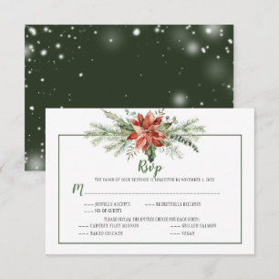 Elégant Evergreens et Poinsettia Noël RSVP