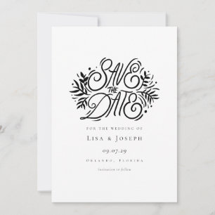 Élégant faire-part de date à sauver en calligraphi