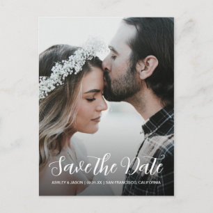 Élégant faire-part de date de mariage avec photo d