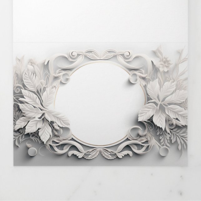 Élégant faire-part de mariage 3D (Page de couverture)