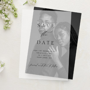 Élégant faire-part de mariage à conserver avec écr