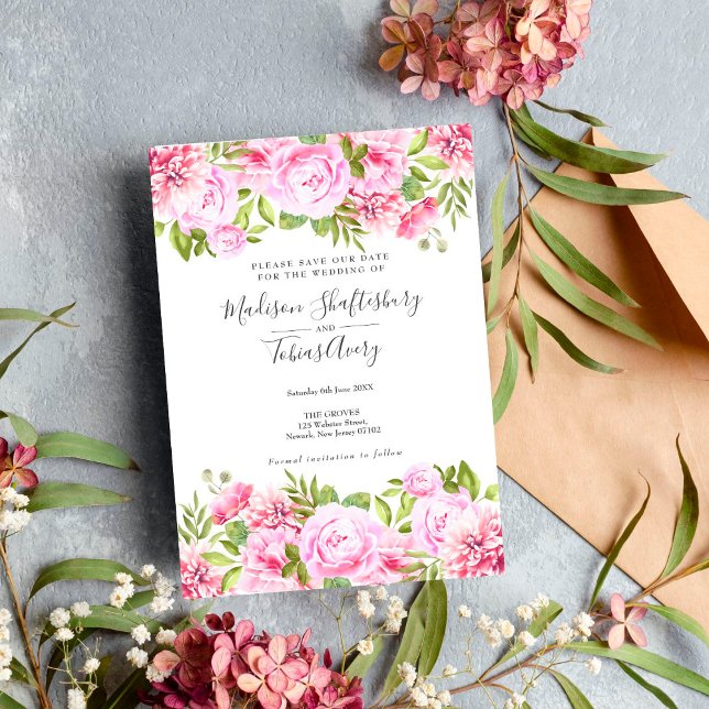 Élégant faire-part de mariage à l'aquarelle de piv (Créateur téléchargé)