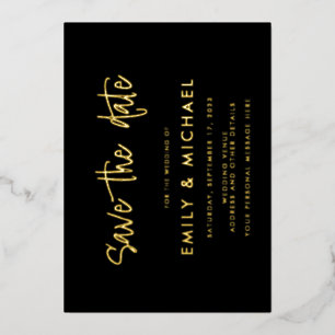 Élégant Faire-Part de Mariage à l'Or Foil