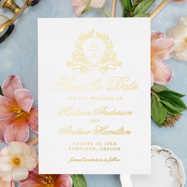 Élégant Faire-Part de Mariage à Monogramme Couronn (Créateur téléchargé)