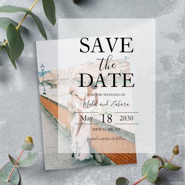 Élégant faire-part de mariage à script pour Sauveg (Script Elegant Wedding Save The Date Vellum Invitations)