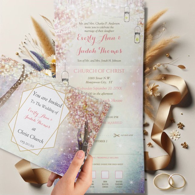 Élégant Faire-Part de Mariage à Trois Plis en Form (Créateur téléchargé)
