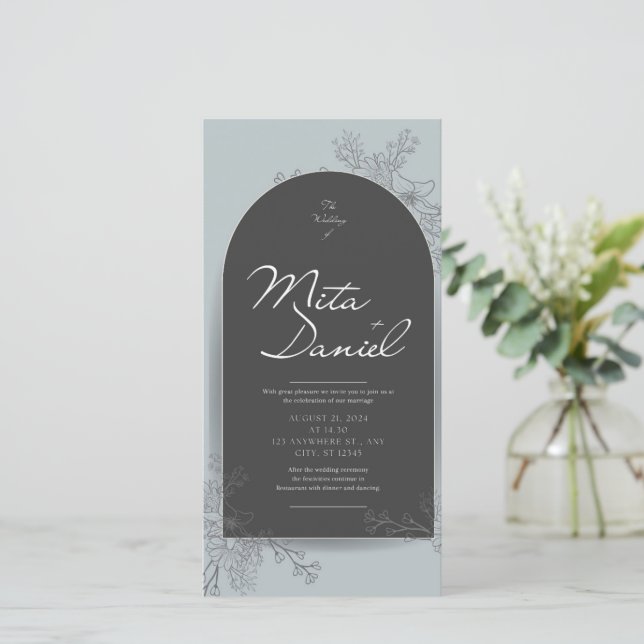 Élégant Faire-part de mariage Arc (Debout devant)