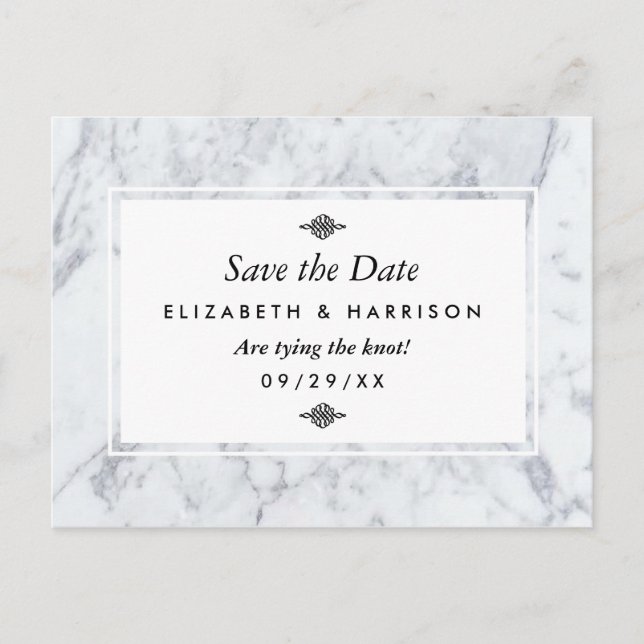 Élégant Faire-Part de Mariage au Marbre de Style V (Devant)