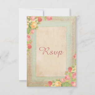 Élégant Faire-part de mariage aux roses vintage