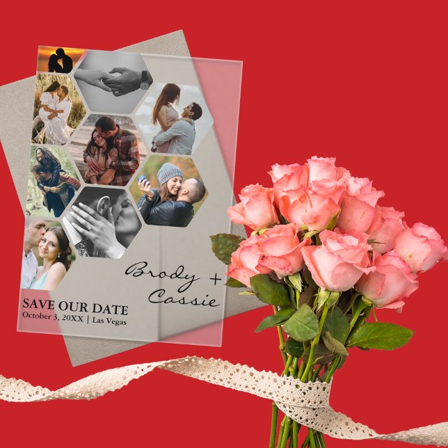 Élégant Faire-Part de Mariage avec Photo en Nid d' (Créateur téléchargé)