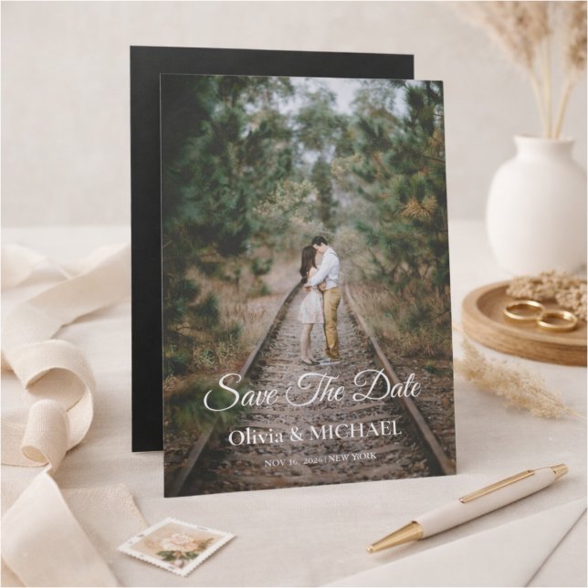 Élégant Faire-Part de Mariage avec Photo et Écritu (Créateur téléchargé)