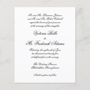 Élégant Faire-part de mariage budgétaire formel