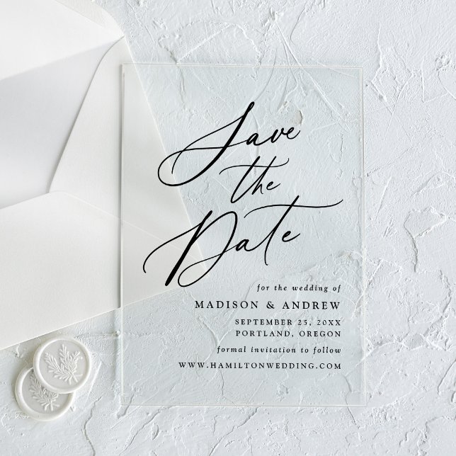 Élégant Faire-Part de Mariage Calligraphié en Noir (Créateur téléchargé)