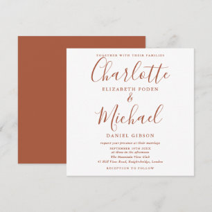 Élégant Faire-Part de Mariage Carré en Script Terr