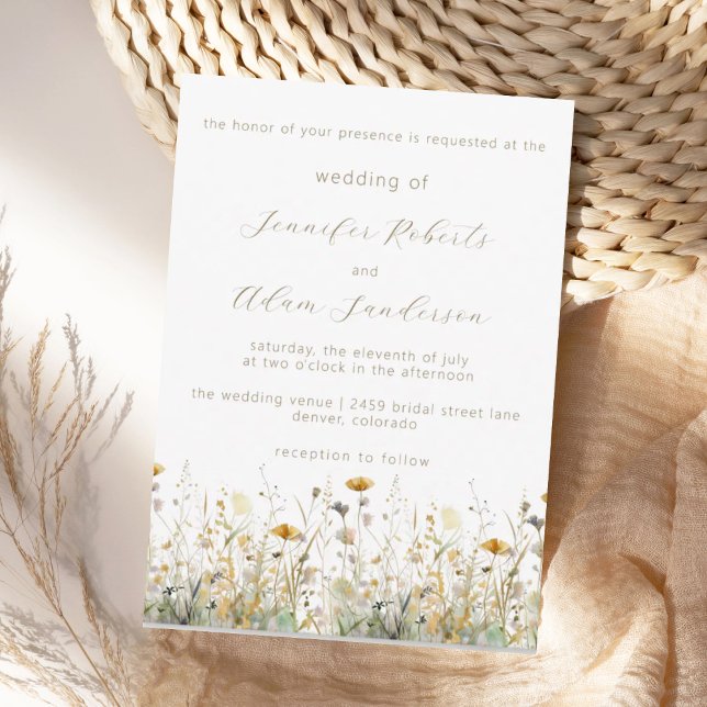Élégant Faire-Part de Mariage Champ de Fleurs Sauv (Créateur téléchargé)