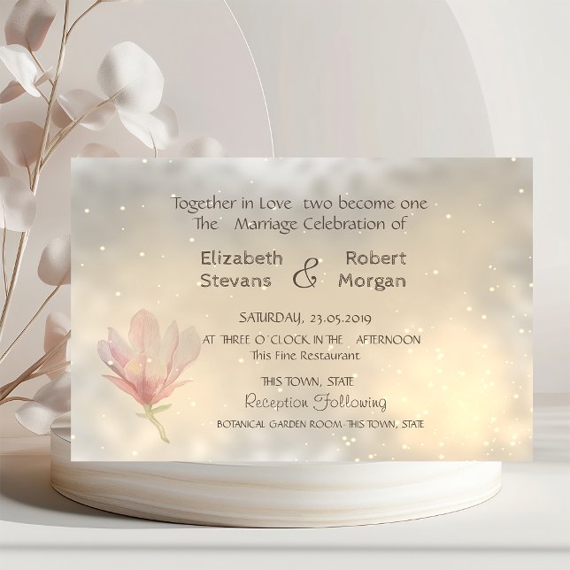 Élégant Faire-part de mariage Chic Magnolia (Créateur téléchargé)