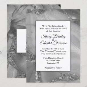 Élégant Faire-part de mariage d'âge en marbre arge