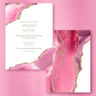 Élégant Faire-part de mariage d'âge or rose