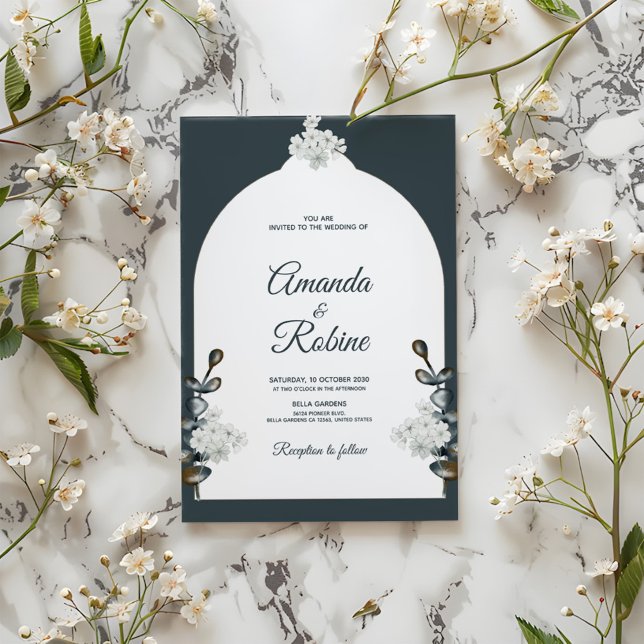 Élégant Faire-part de mariage d'arche verte Sage (Créateur téléchargé)