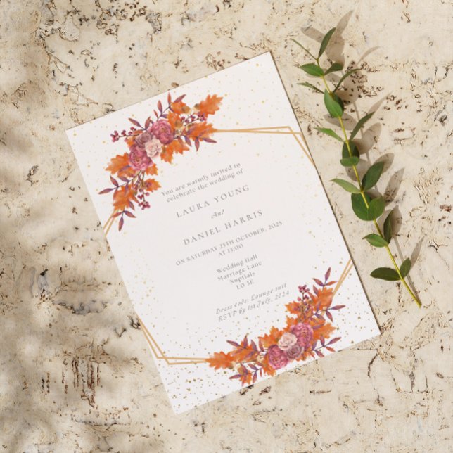 Élégant Faire-part de mariage d'automne (Créateur téléchargé)