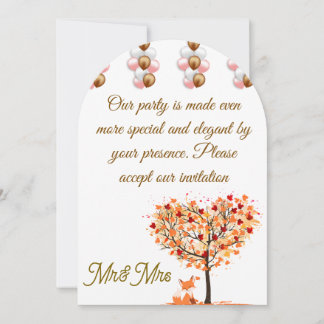 Élégant Faire-part de mariage d'automne avec arbre