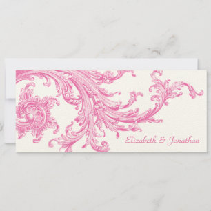 Élégant Faire-part de mariage de balayage rose Vin