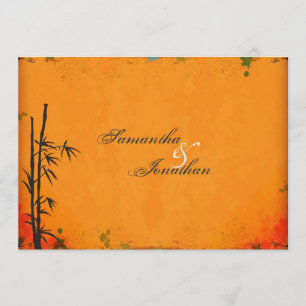 Élégant Faire-part de mariage de bambou d'Asie Vin