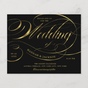 Élégant Faire-part de mariage de budget de script