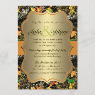 Élégant Faire-part de mariage de camo rustique Lav