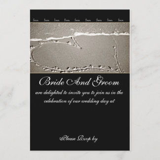 Élégant Faire-part de mariage de coeur amoureux de