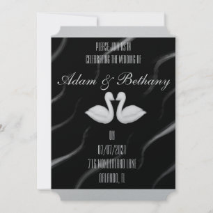 Élégant Faire-part de mariage de cygne