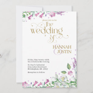 Élégant Faire-part de mariage de fleurs de printem