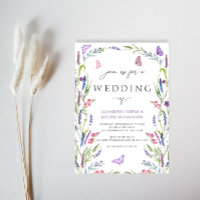 Élégant Faire-part de mariage de lavande florale