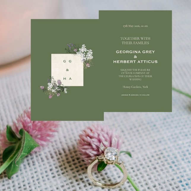 Élégant Faire-part de mariage de monogramme de tig (Créateur téléchargé)