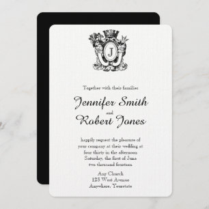 Élégant Faire-part de mariage de monogramme hérald