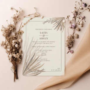 Élégant Faire-part de mariage de palmiers du déser