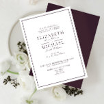 Élégant Faire-part de mariage de script classique<br><div class="desc">Une faire-part de mariage violette classique et élégante, avec calligraphie script. Parfait pour la mariée moderne ayant une liaison formelle. Contacter le concepteur pour les produits correspondants. Merci tellement pour soutenir notre petite entreprise, nous l'apprécions vraiment! Nous sommes si heureux que vous aimiez ce design autant que nous, et aimeriez...</div>