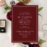 Élégant Faire-part de mariage de script classique<br><div class="desc">Un faire-part de mariage bordeaux classique et élégant, avec des scripts de calligraphie. Parfait pour la mariée moderne ayant une liaison formelle. Voir la collection complète ici : https://www.zazzle.com/collections/elegant_burgundy_classic_script_wedding-119551906868087326 Contacter le concepteur pour les produits correspondants. Merci tellement pour soutenir notre petite entreprise, nous l'apprécions vraiment! Nous sommes si heureux que...</div>