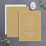 Élégant Faire-part de mariage de script Gold Class<br><div class="desc">Un faire-part de mariage doré classique et élégant, avec des scripts de calligraphie. Parfait pour la mariée moderne ayant une liaison formelle. Contacter le concepteur pour les produits correspondants. Merci tellement pour soutenir notre petite entreprise, nous l'apprécions vraiment! Nous sommes si heureux que vous aimiez ce design autant que nous,...</div>