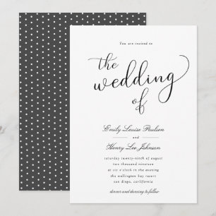 élégant faire-part de mariage de script simple