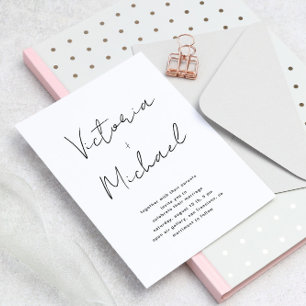 Élégant Faire-part de mariage de typographie de sc