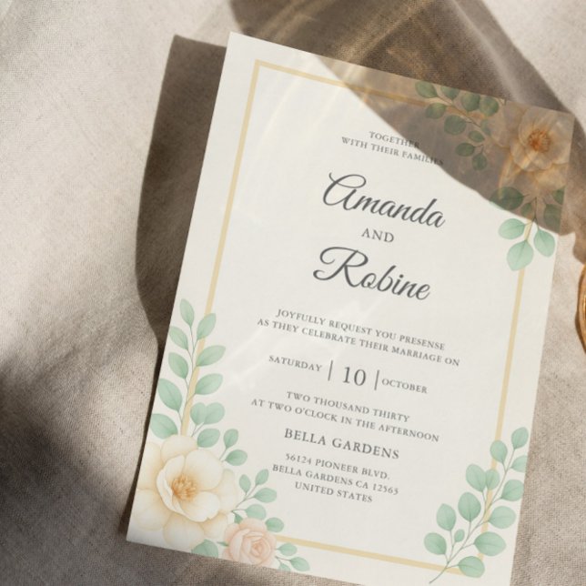 Elégant Faire-part de mariage de verdure Eucalyptu (Créateur téléchargé)