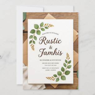 Élégant Faire-part de mariage de verdure rustique