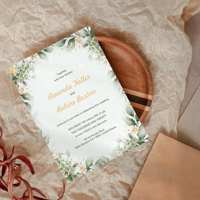 Elégant Faire-part de mariage d'Eucalyptus (Créateur téléchargé)