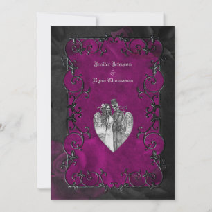 Élégant faire-part de mariage d'halloween gothique